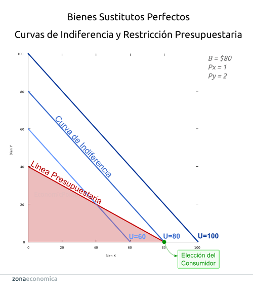 función de utilidad de bienes sustitutos perfectos