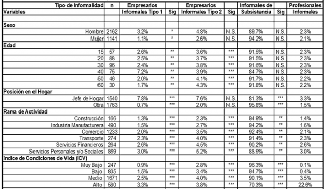 heterogeneidad sector informal mexico