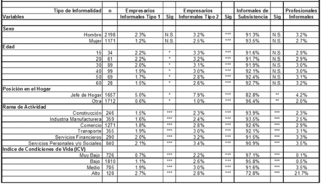 heterogeneidad sector informal mexico