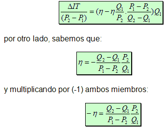 formula elasticidad